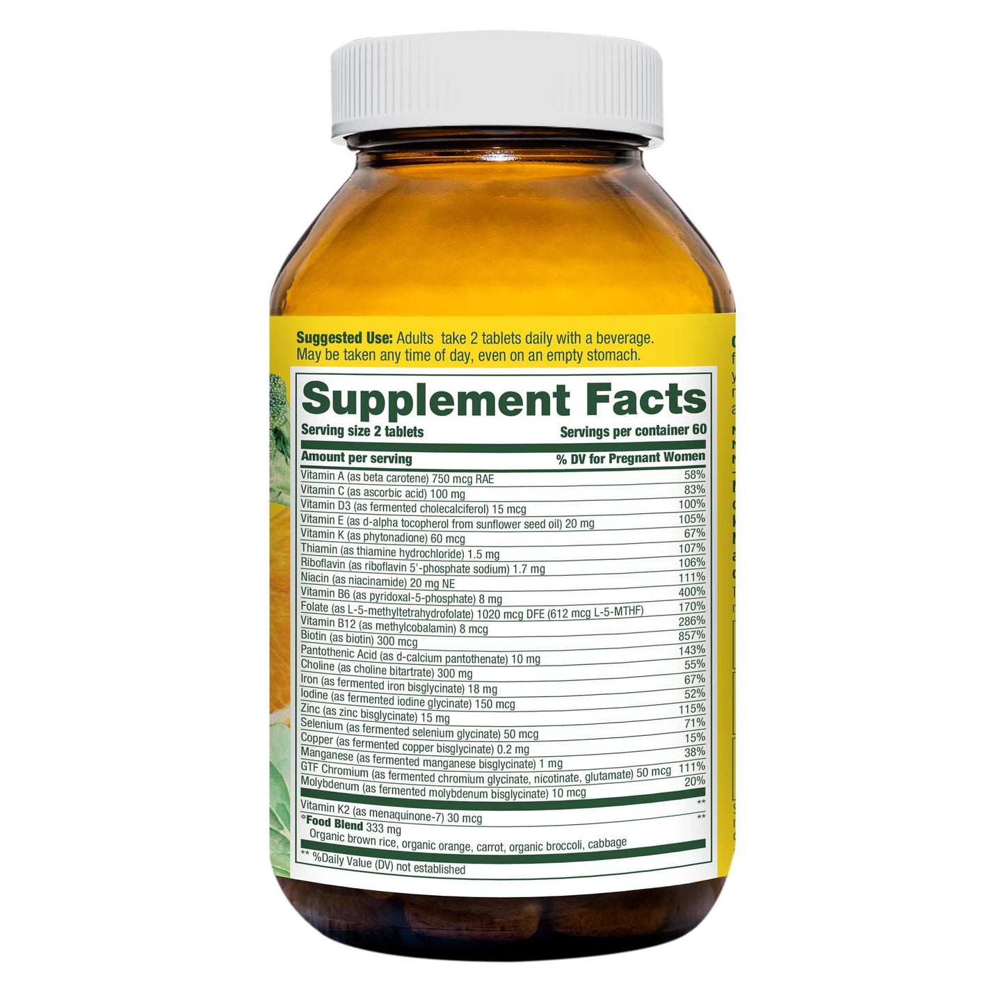 MegaFood Baby & Me 2 Prenatal Multivitamin Tablets