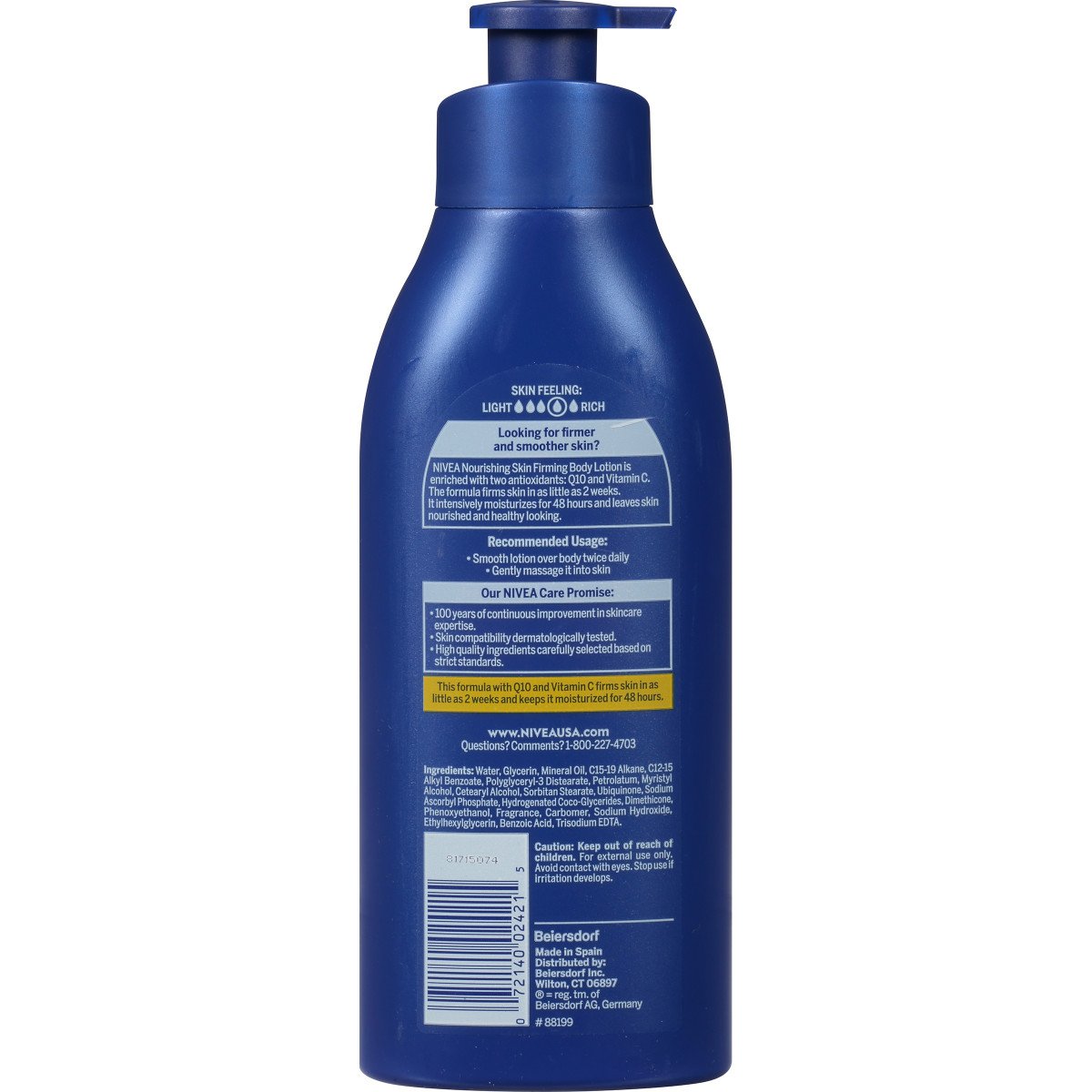 NIVEA Nourishing Skin Firming Body Lotion with Q10 and Vitamin C