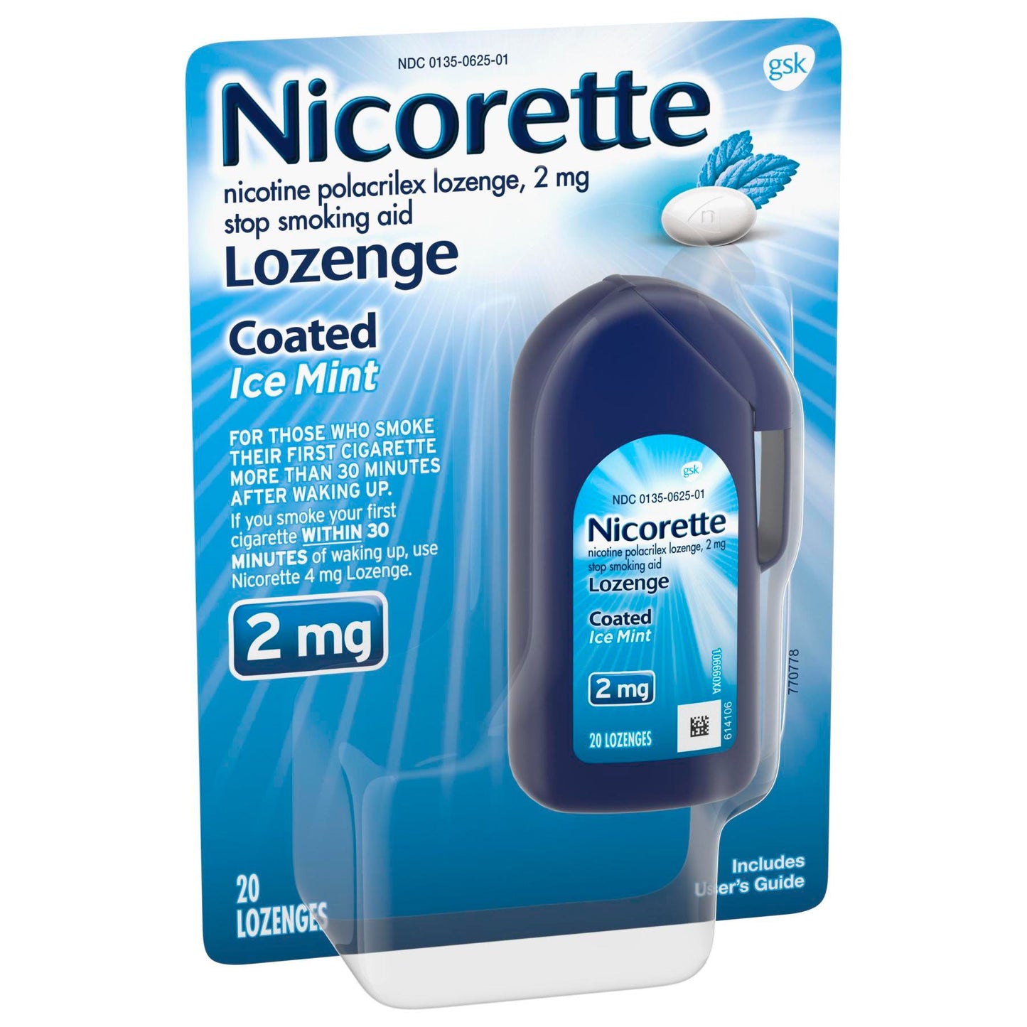 Nicorette Coated Nicotine Lozenges to Help Quit Smoking, 2 mg, Ice Mint Flavored Stop Smoking Aid