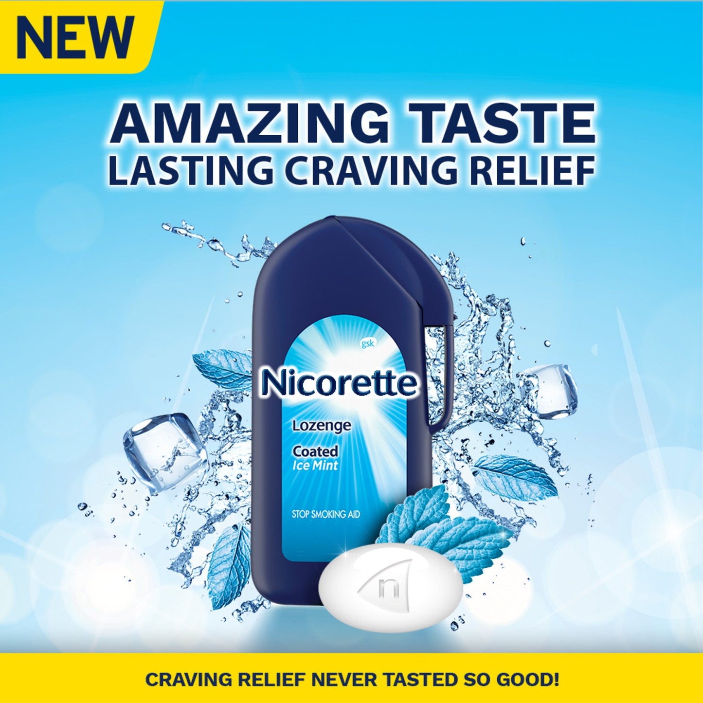 Nicorette Coated Nicotine Lozenges to Help Quit Smoking, 2 mg, Ice Mint Flavored Stop Smoking Aid