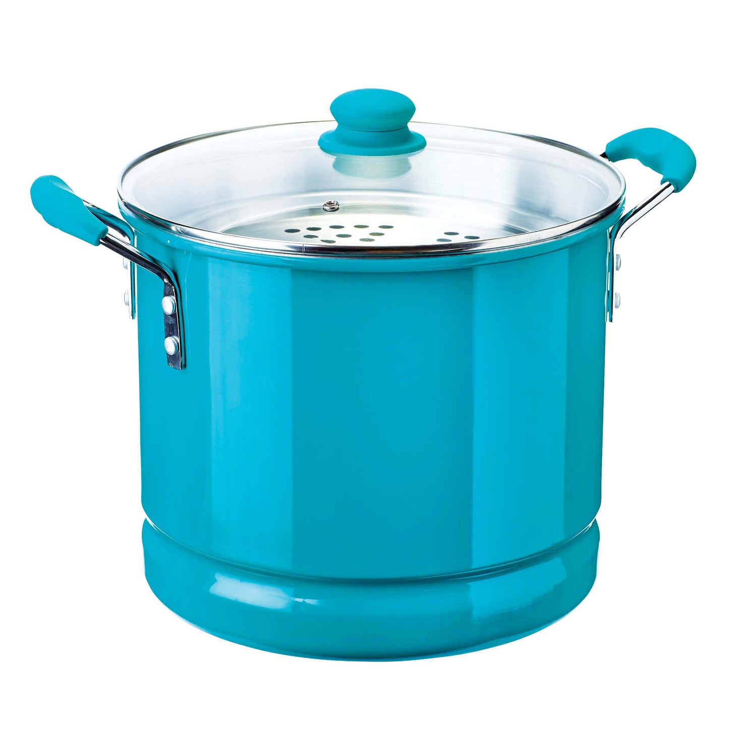Cocinaware Teal Tamale Steamer with Glass Lid