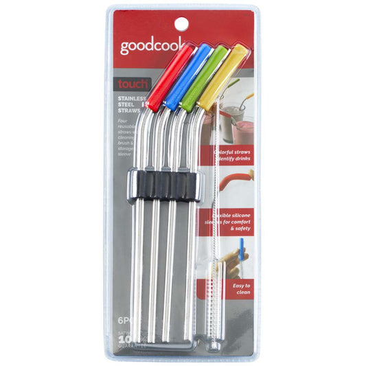 GoodCook Touch Stainless Steel Straw Set