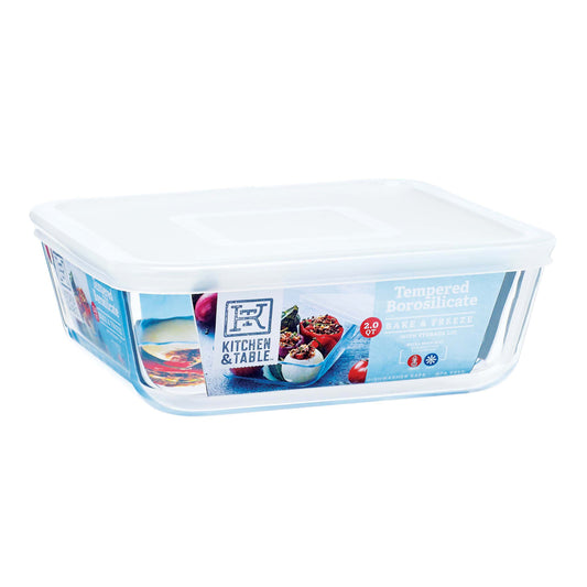 Kitchen & Table by H-E-B Tempered Borosilicate Glass Rectangle Baker with Lid