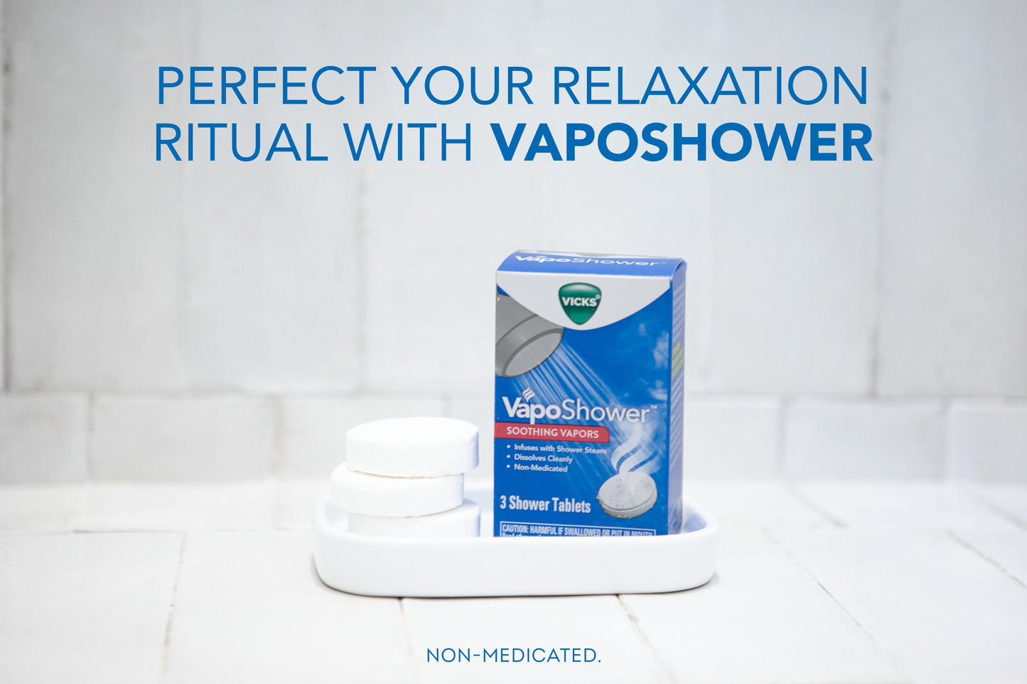 Vicks VapoShower, Shower Steamer Tablets, Soothing Non-Medicated Vicks Vapors, Eucalyptus & Menthol