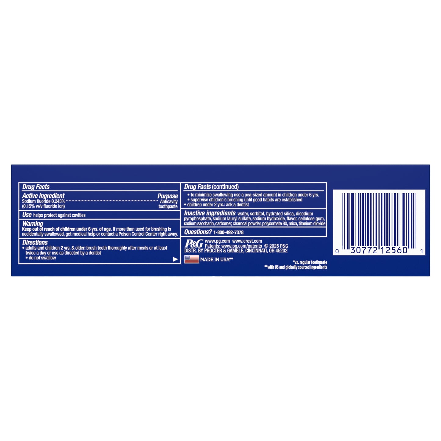 Crest 3D White Whitening Toothpaste - Charcoal