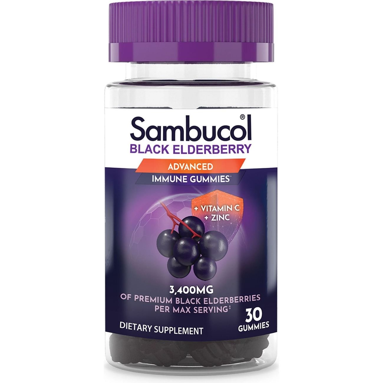 Sambucol Advanced Black Elderberry with Vitamin C & Zinc Immunity Gummies