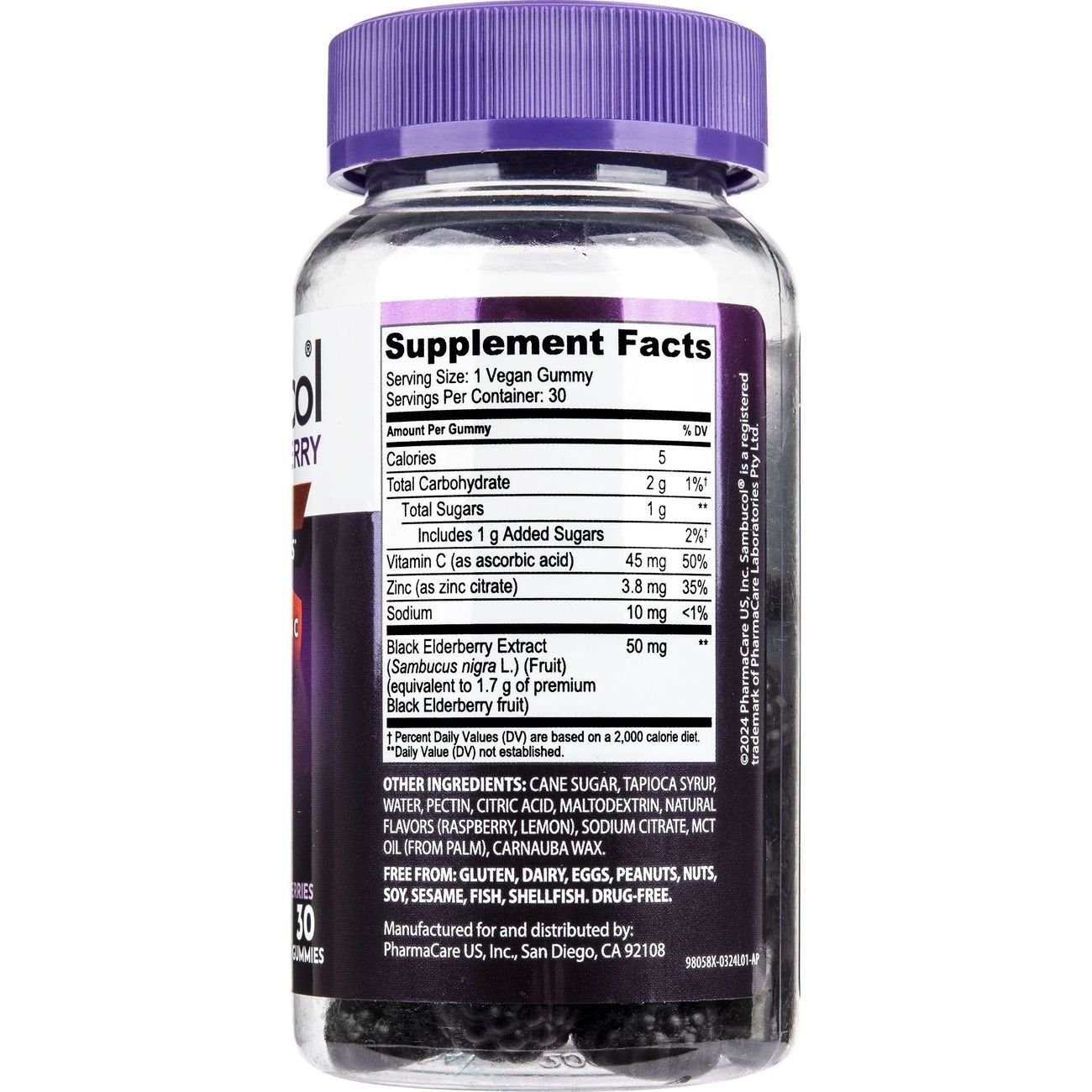 Sambucol Advanced Black Elderberry with Vitamin C & Zinc Immunity Gummies