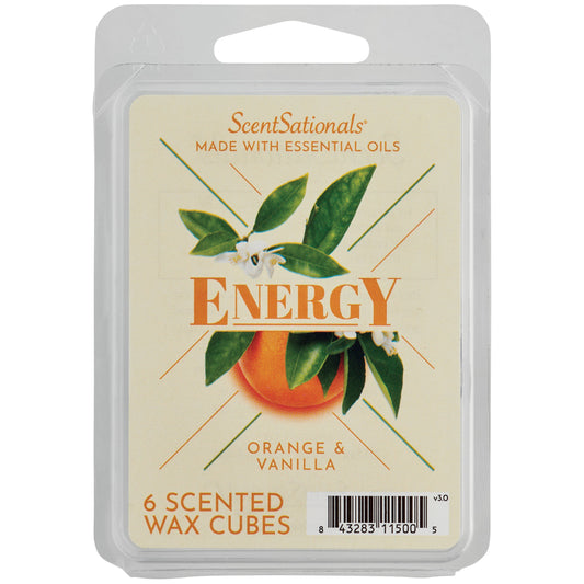 ScentSationals Energy Orange & Vanilla Scented Wax Melt Cubes