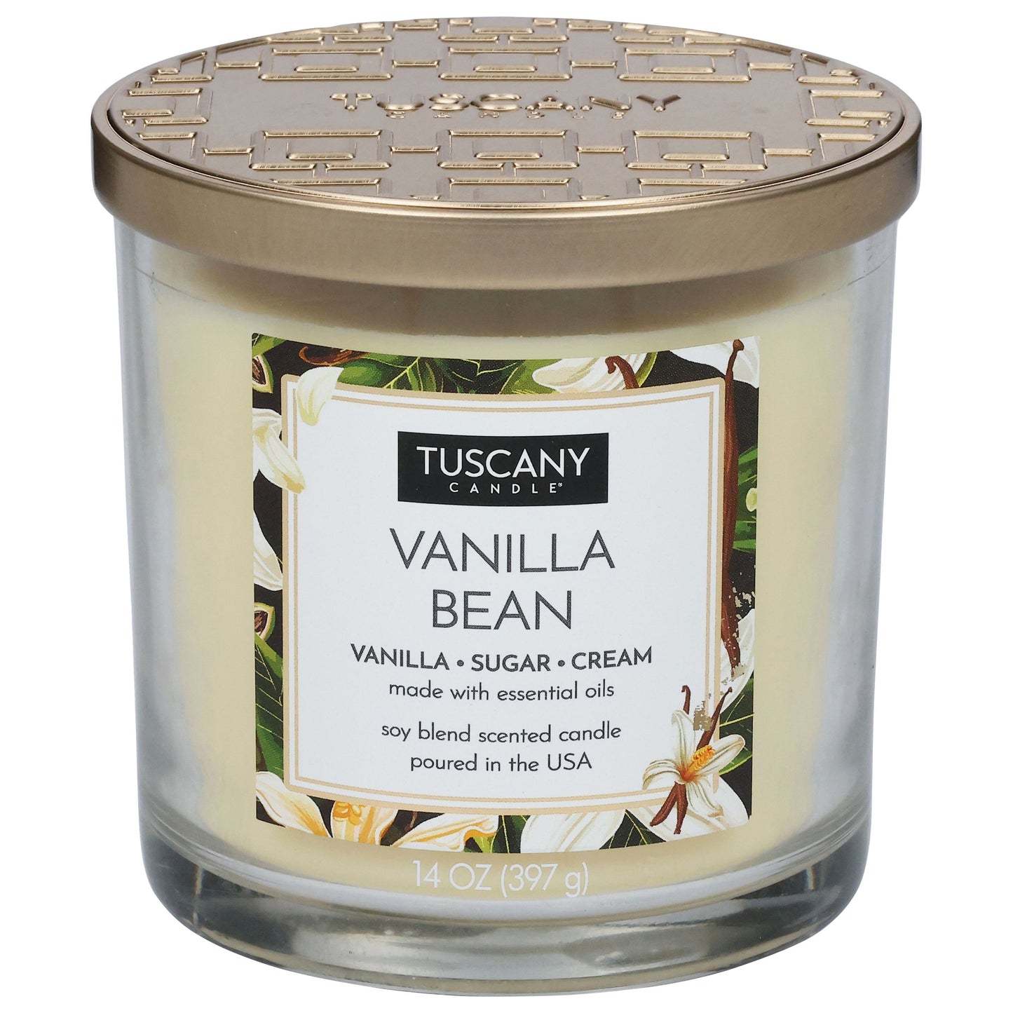 Tuscany Candle Vanilla Bean Scented Soy Blend Candle