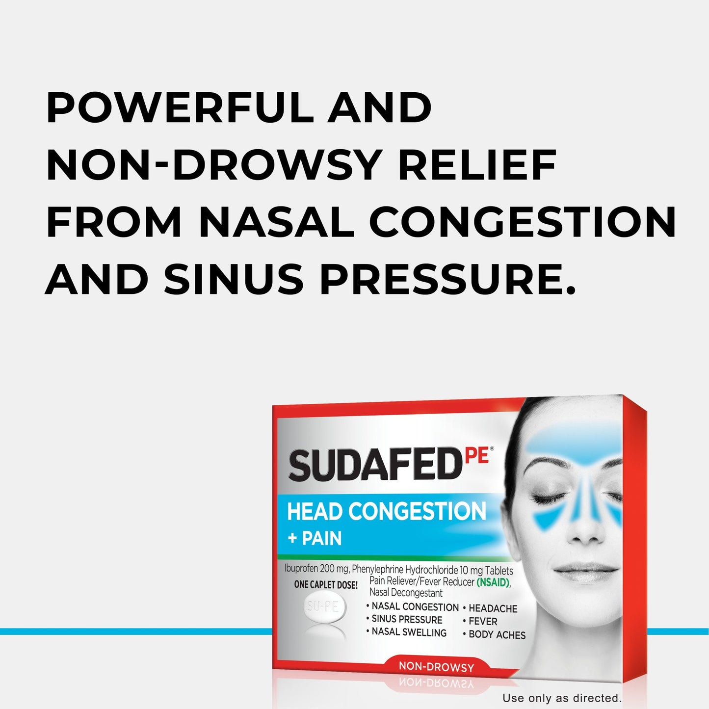 Sudafed Non-Drowsy Head Congestion + Pain Relief Caplets