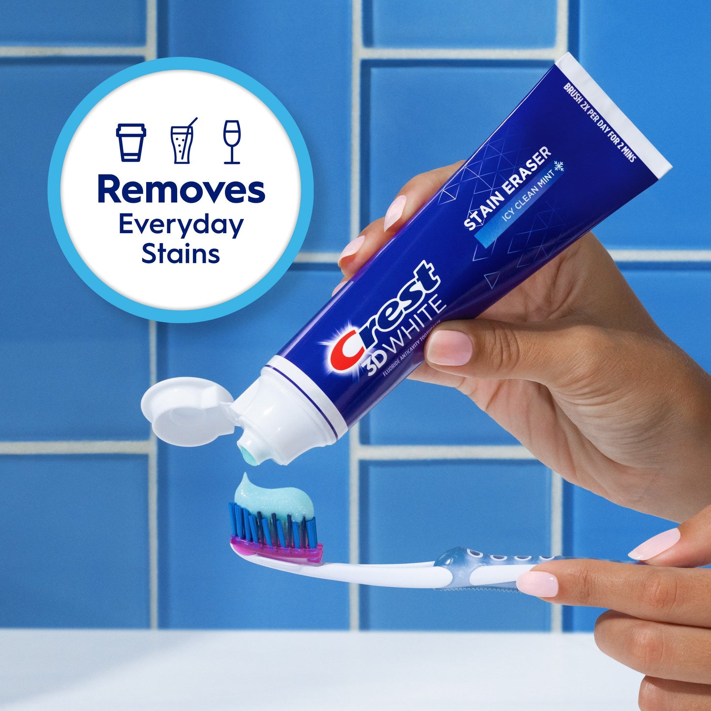 Crest 3D White Stain Eraser Toothpaste - Icy Clean Mint