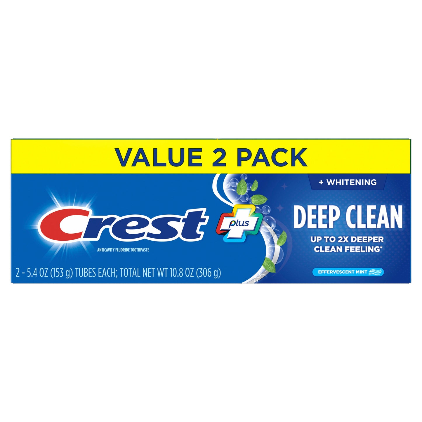 Crest Complete + Deep Clean Whitening Toothpaste - Effervescent Mint, 2 Pk