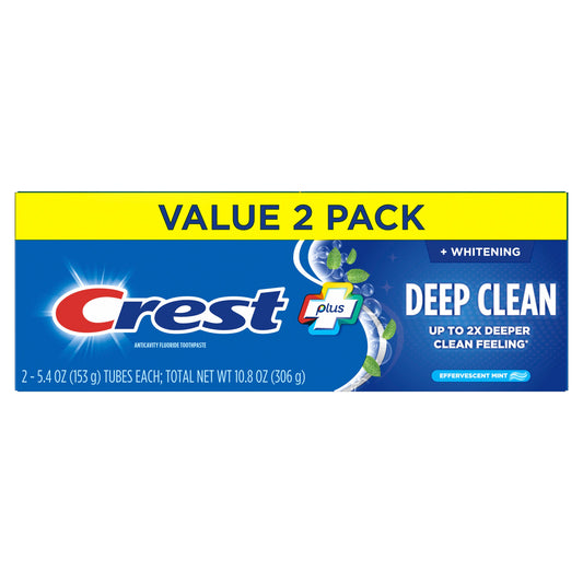 Crest Complete + Deep Clean Whitening Toothpaste - Effervescent Mint, 2 Pk