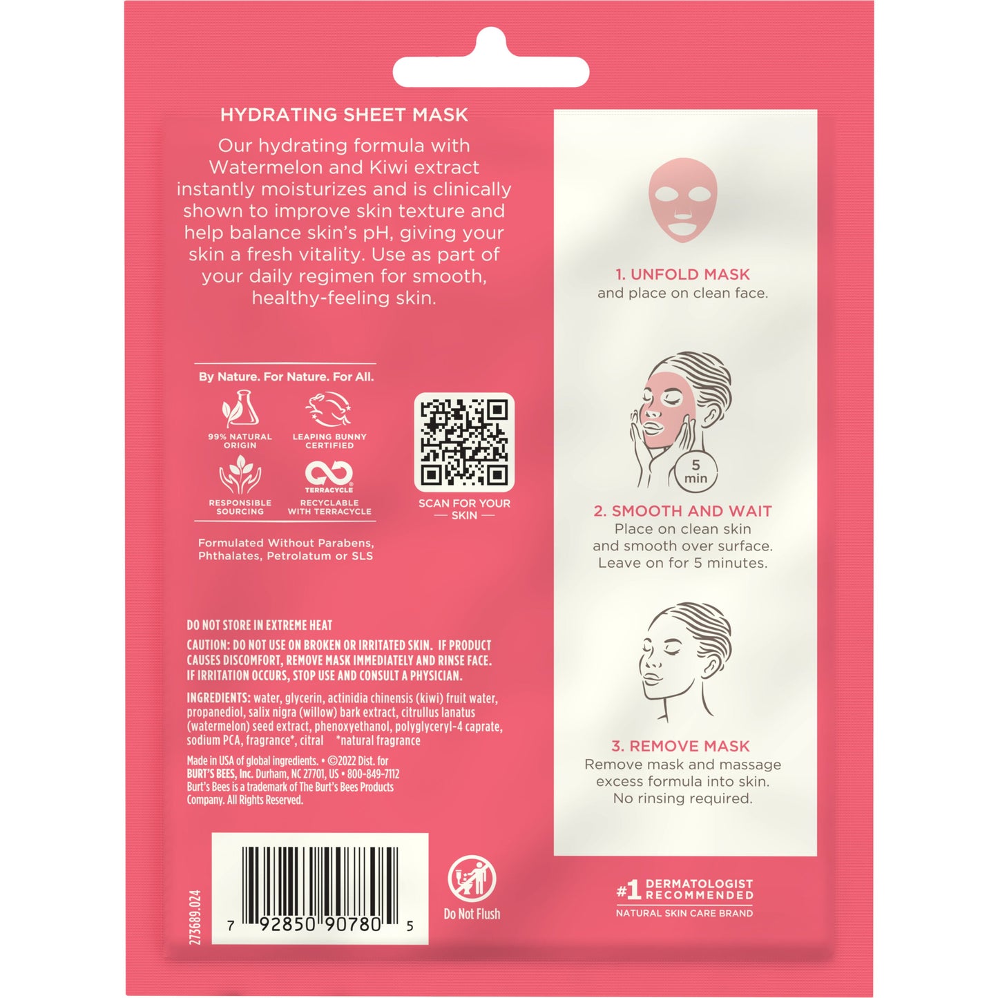 Burt's Bees Hydrating Sheet Mask - Watermelon