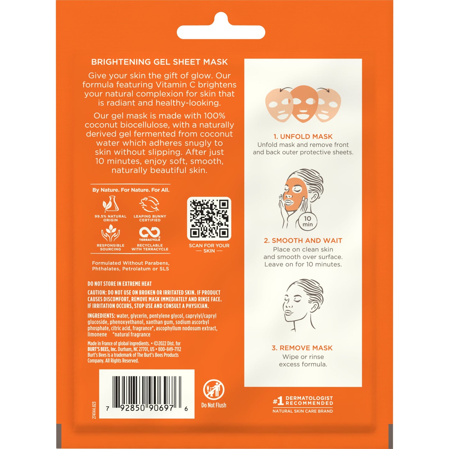 Burt's Bees Brightening Gel Sheet Mask with Vitamin C