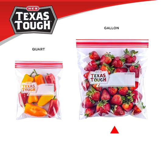 H-E-B Texas Tough Double Zipper Gallon Storage Bags - Value Pack