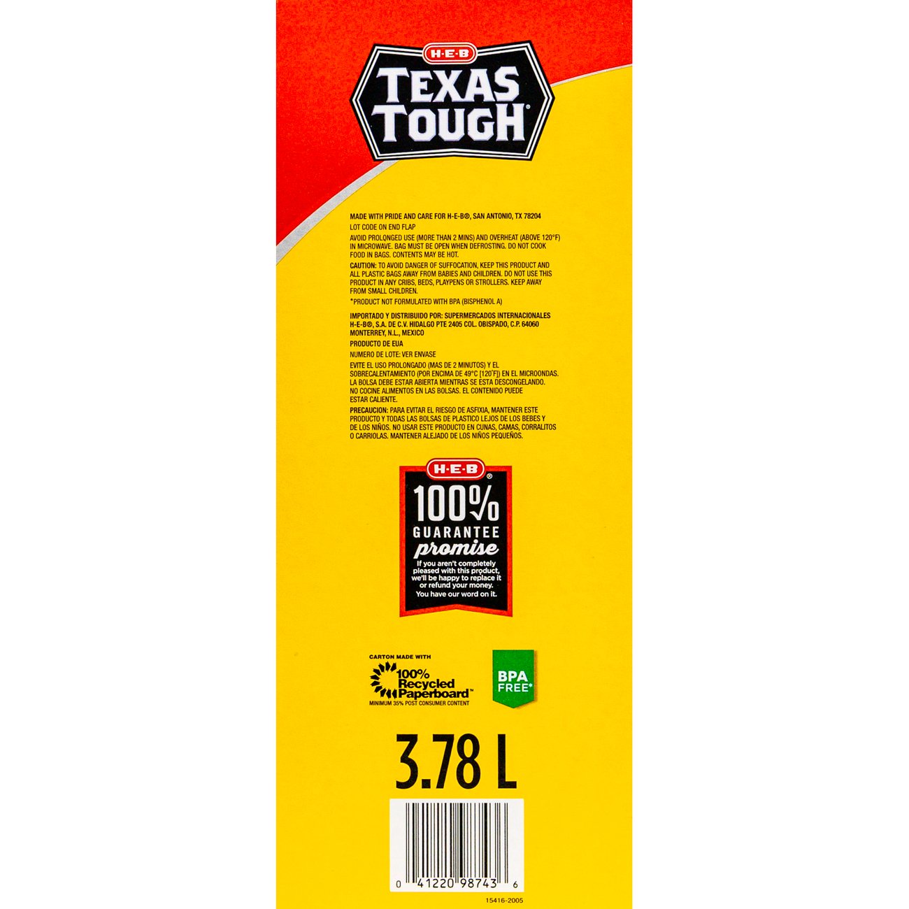 H-E-B Texas Tough Double Zipper Gallon Storage Bags - Value Pack
