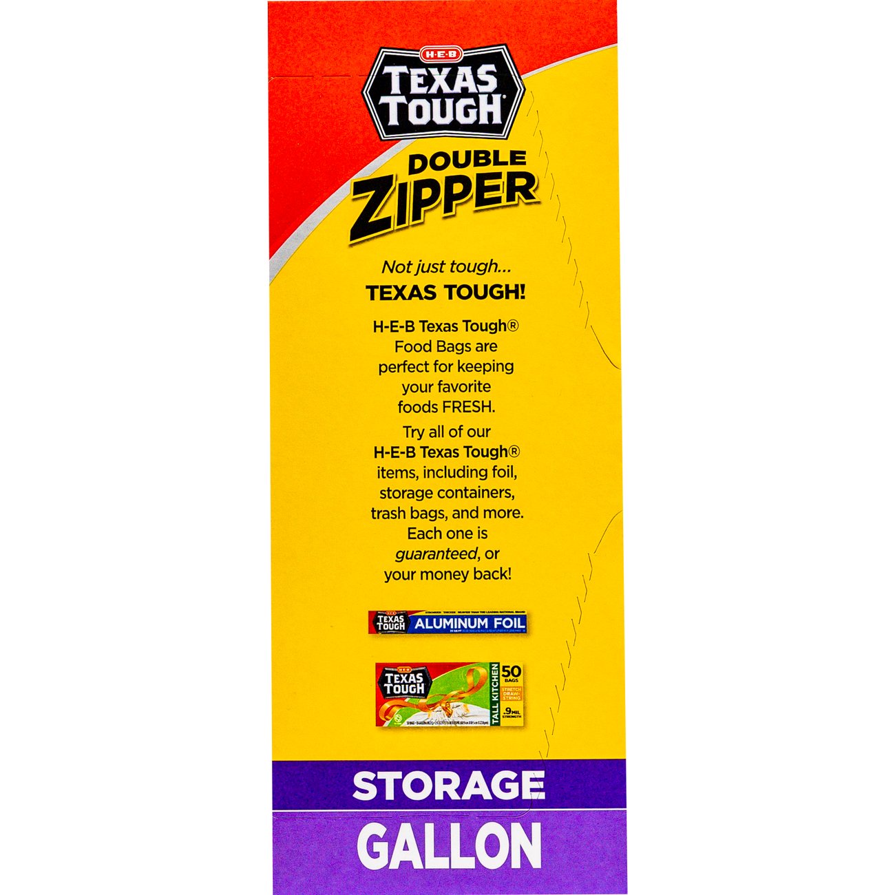H-E-B Texas Tough Double Zipper Gallon Storage Bags - Value Pack