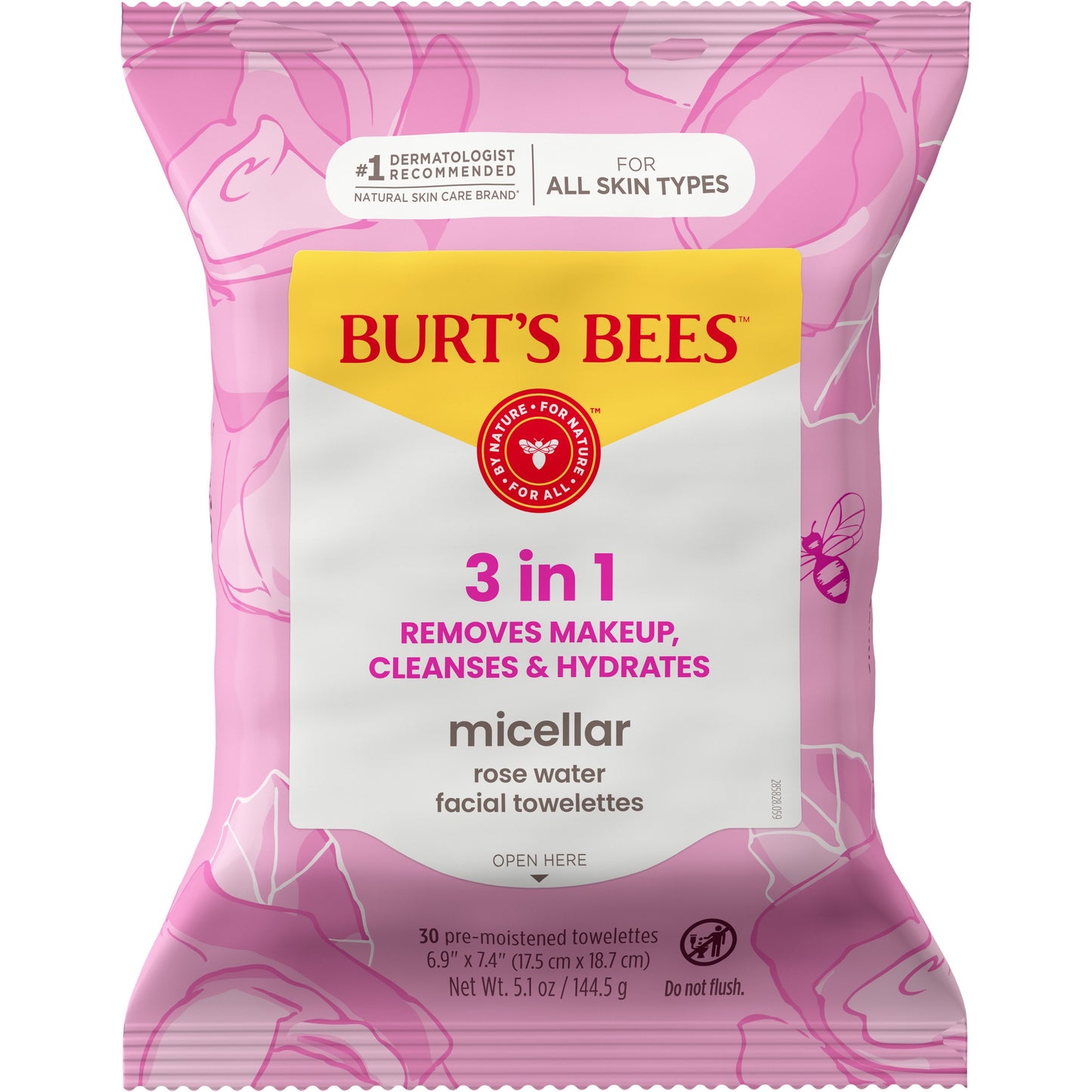 Burt's Bees Micellar Facial Towelettes with Rose Water