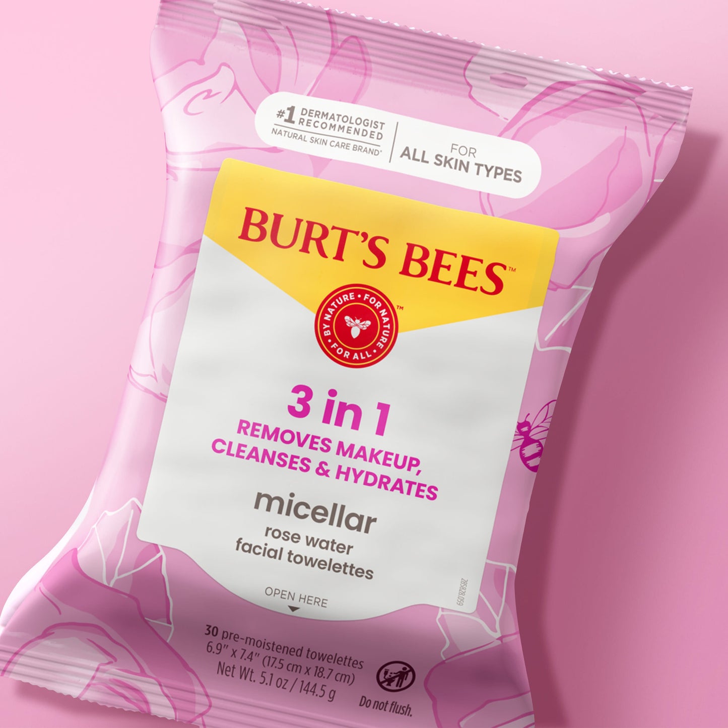 Burt's Bees Micellar Facial Towelettes with Rose Water