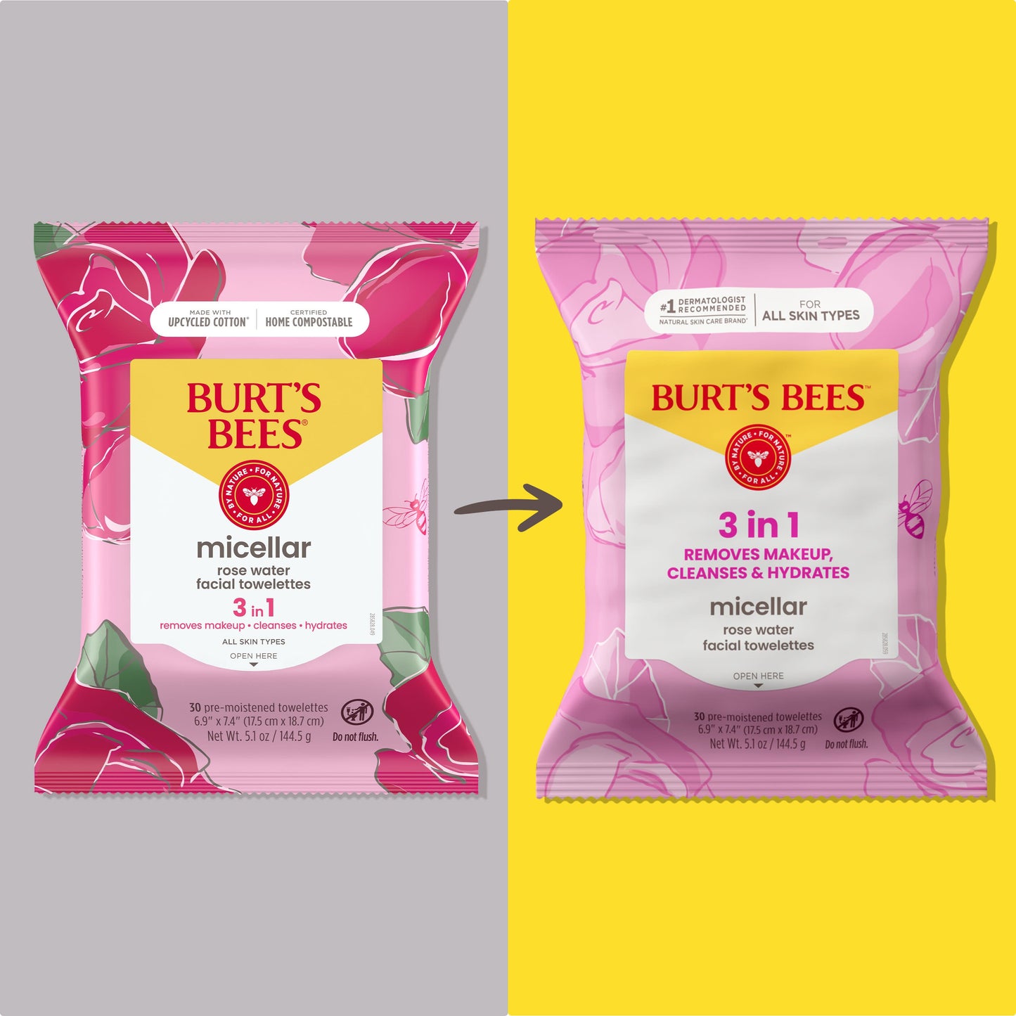 Burt's Bees Micellar Facial Towelettes with Rose Water