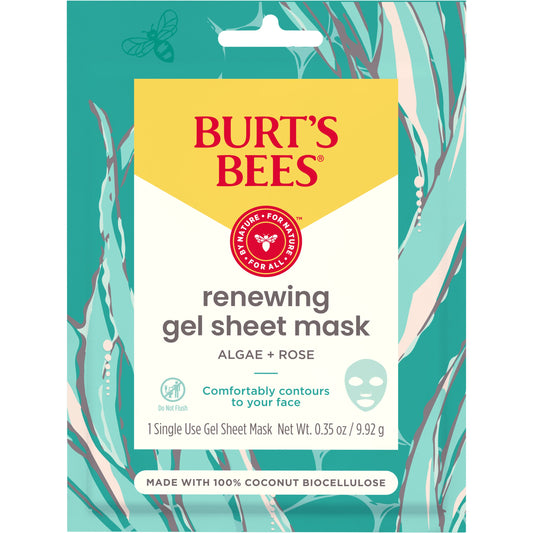 Burt's Bees Renewing Biocellulose Gel Face Mask - Rose & Algae Extract