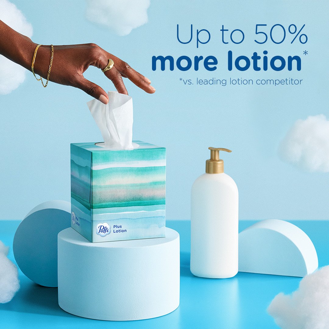 Puffs Plus Lotion Facial Tissues 4 pk