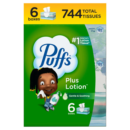 Puffs Plus Lotion Facial Tissues 6 pk