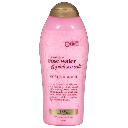 OGX Rose Water & Pink Sea Salt Scrub & Wash