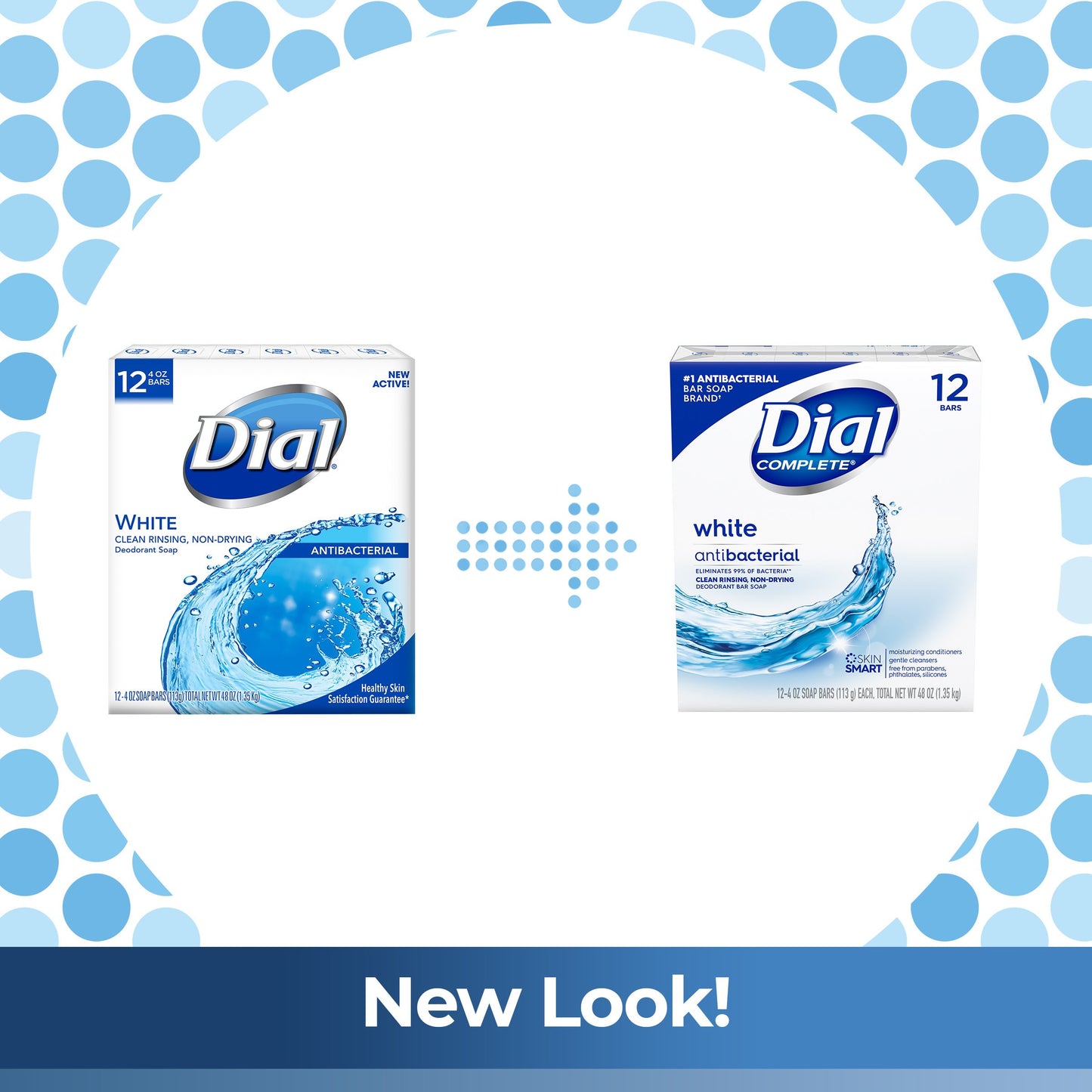 Dial Antibacterial Refresh & Renew Bar Soap - White