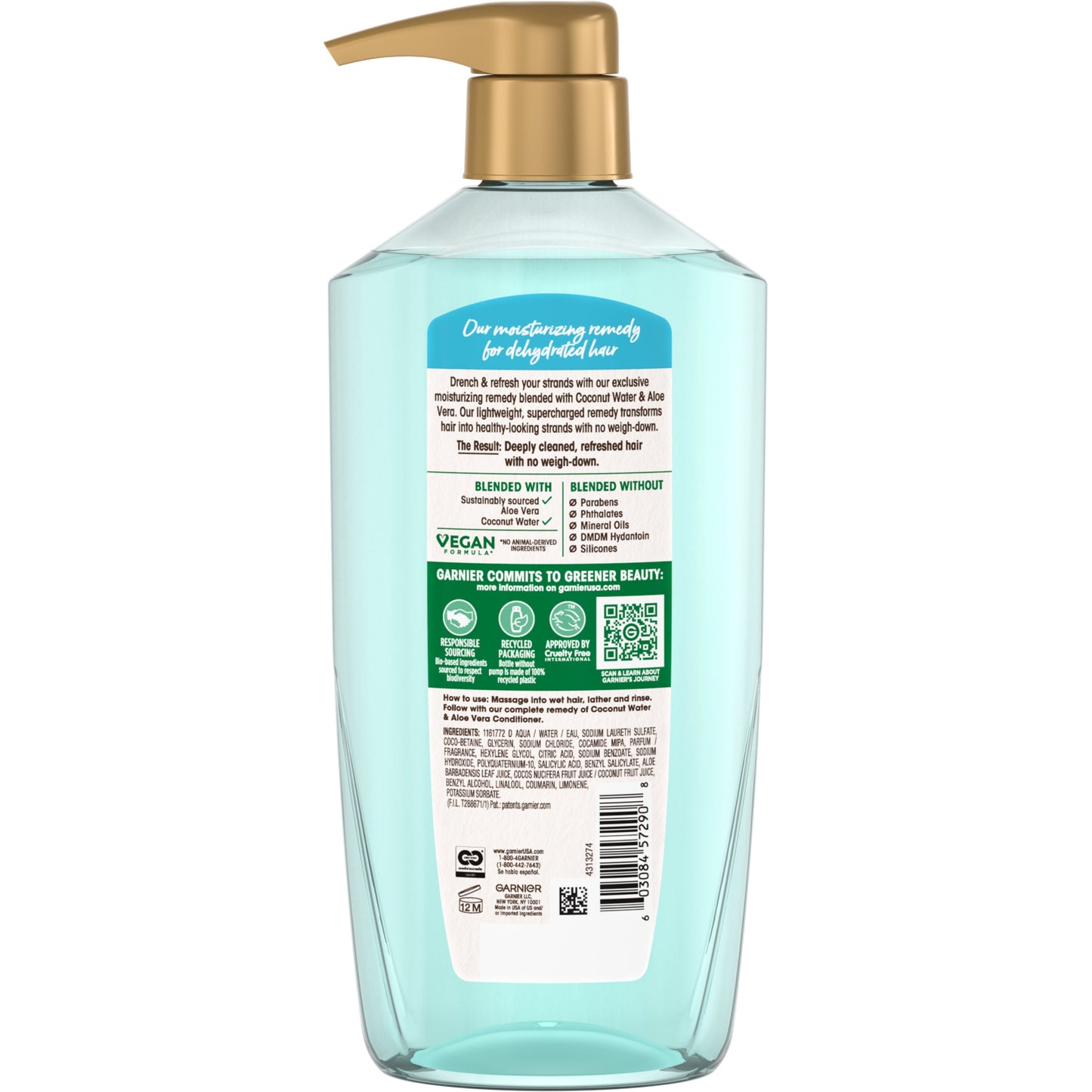 Garnier Whole Blends Refreshing Shampoo with Coconut Water & Aloe Vera Extracts