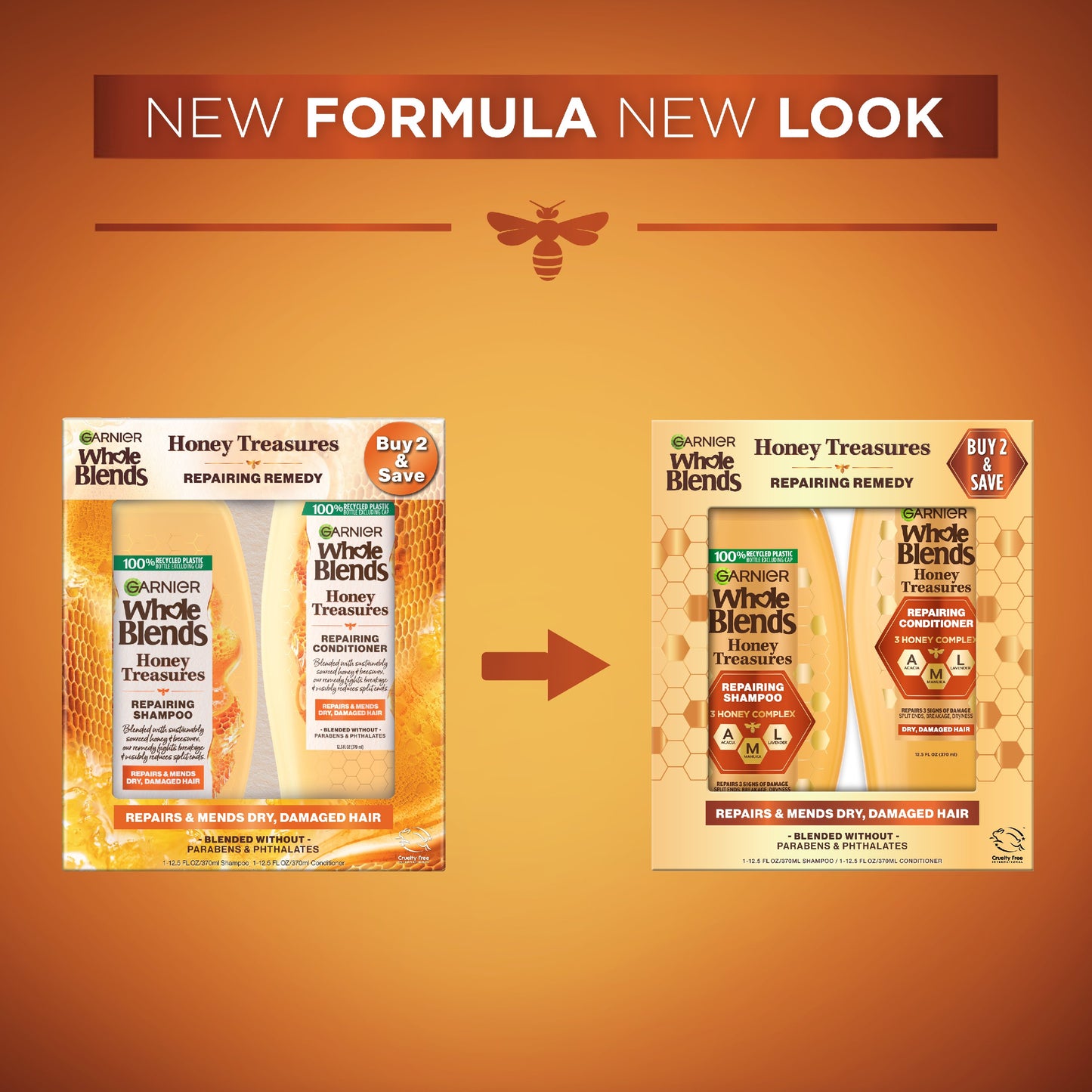 Garnier Whole Blends Honey Treasures Repairing Shampoo & Conditioner