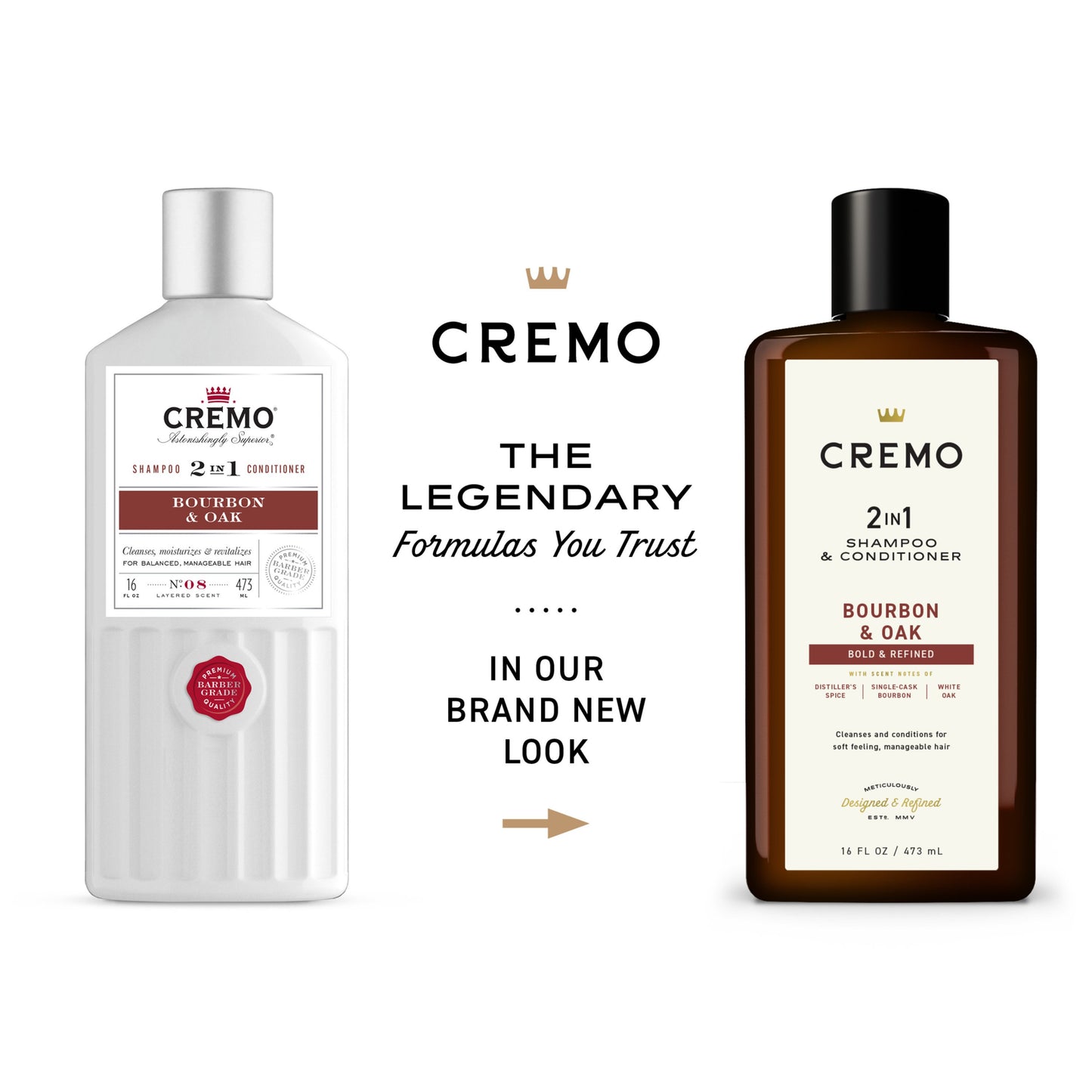 Cremo 2 in 1 Shampoo & Conditioner - Bourbon & Oak