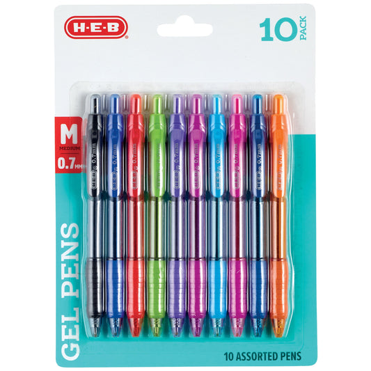H-E-B 0.7mm Retractable Gel Pens - Assorted Fashion Ink