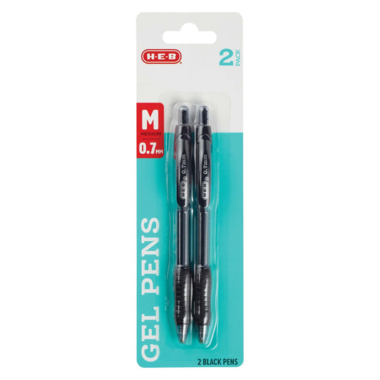 H-E-B 0.7mm Retractable Gel Pens - Black Ink
