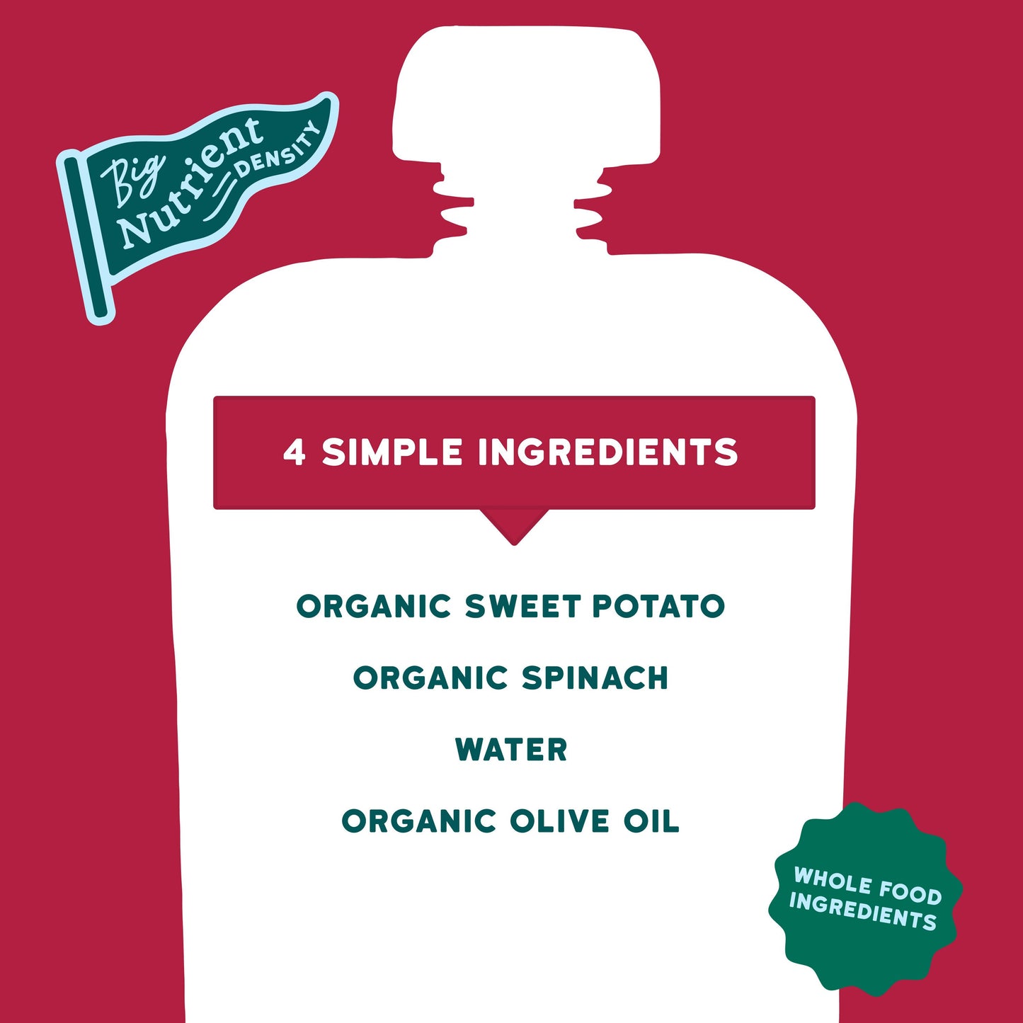 Serenity Kids Organic Pouch - Sweet Potato & Spinach with Olive Oil