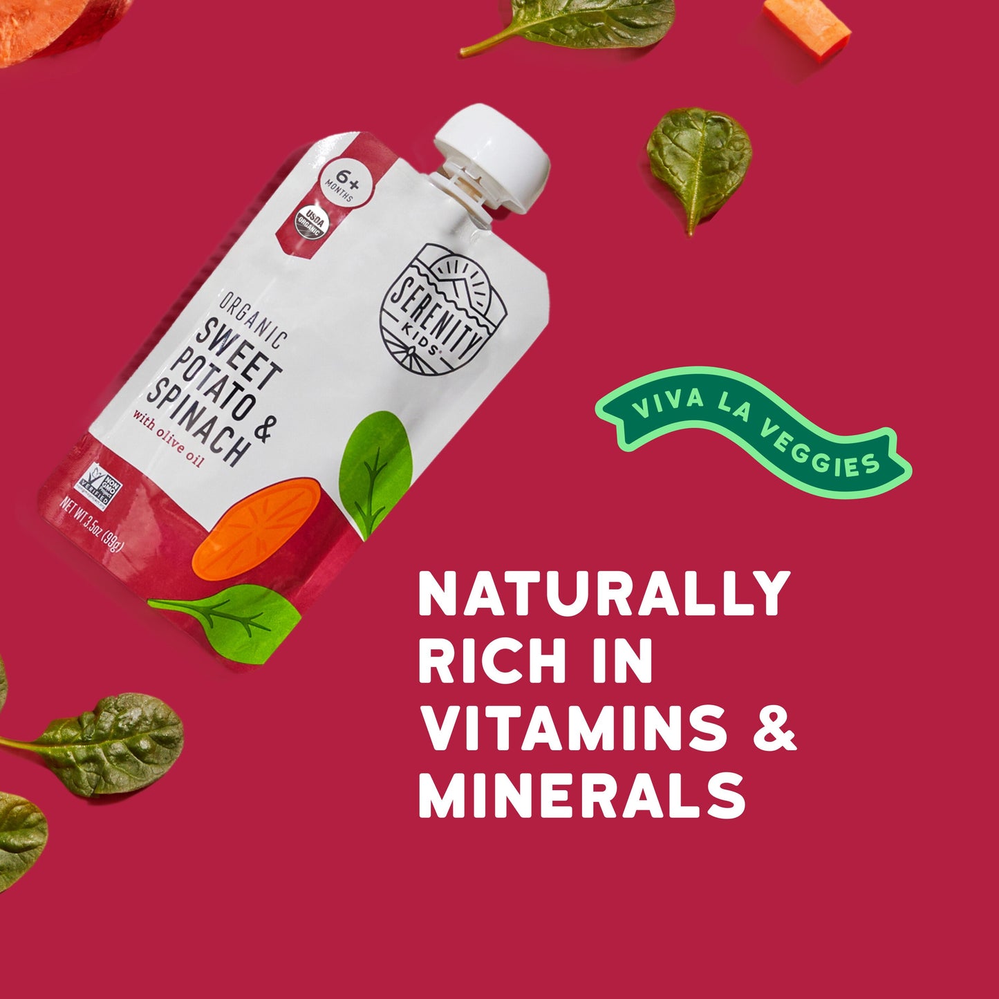 Serenity Kids Organic Pouch - Sweet Potato & Spinach with Olive Oil