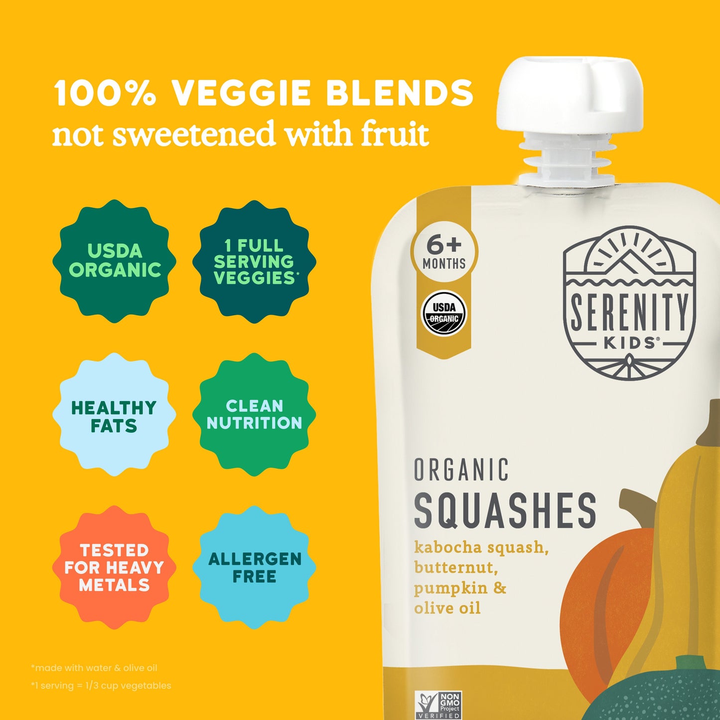 Serenity Kids Organic Baby Food Pouch - Squashes