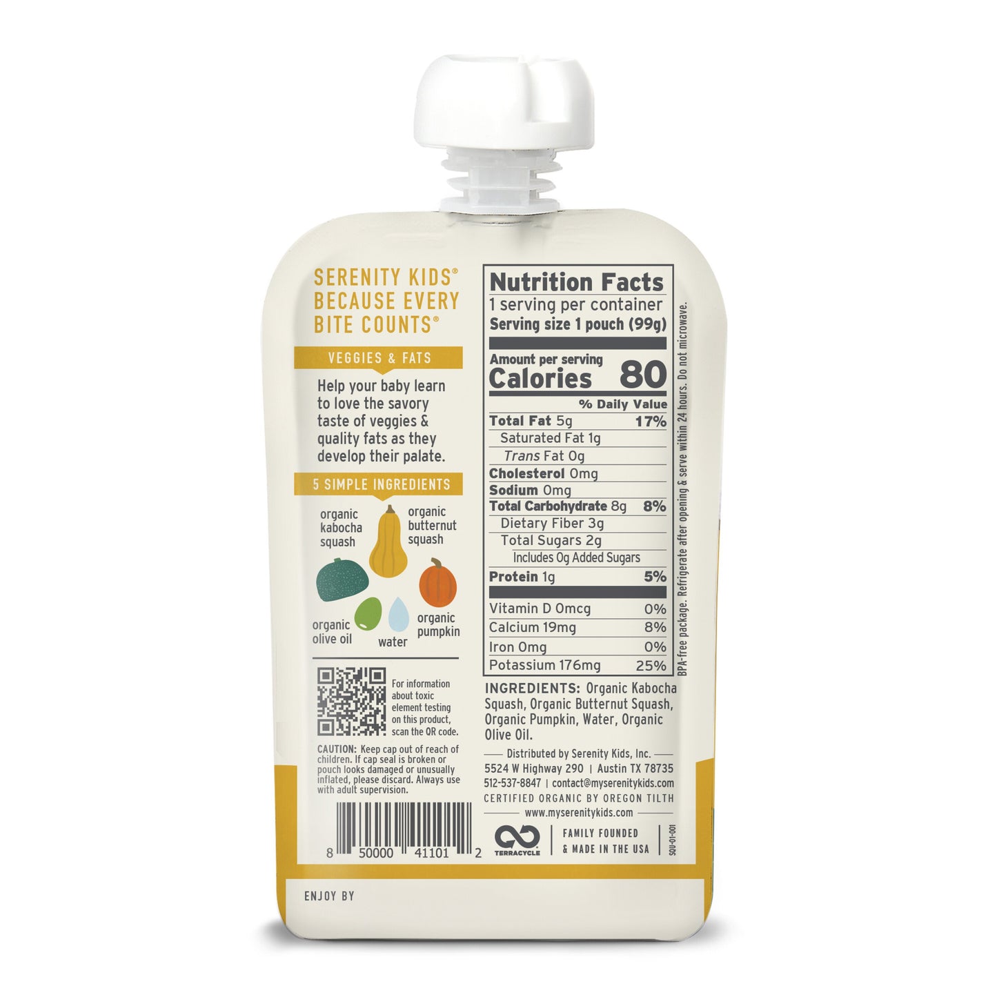 Serenity Kids Organic Baby Food Pouch - Squashes