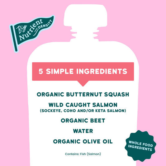 Serenity Kids Organic Pouch - Wild Caught Salmon Butternut Squash & Beet