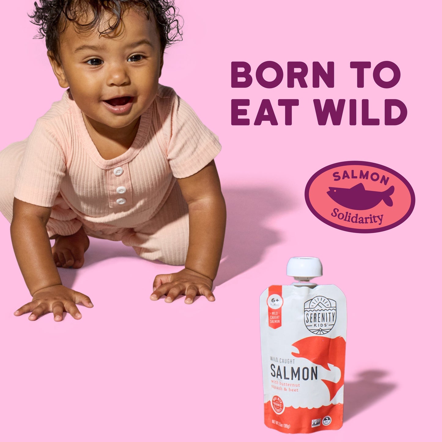 Serenity Kids Organic Pouch - Wild Caught Salmon Butternut Squash & Beet