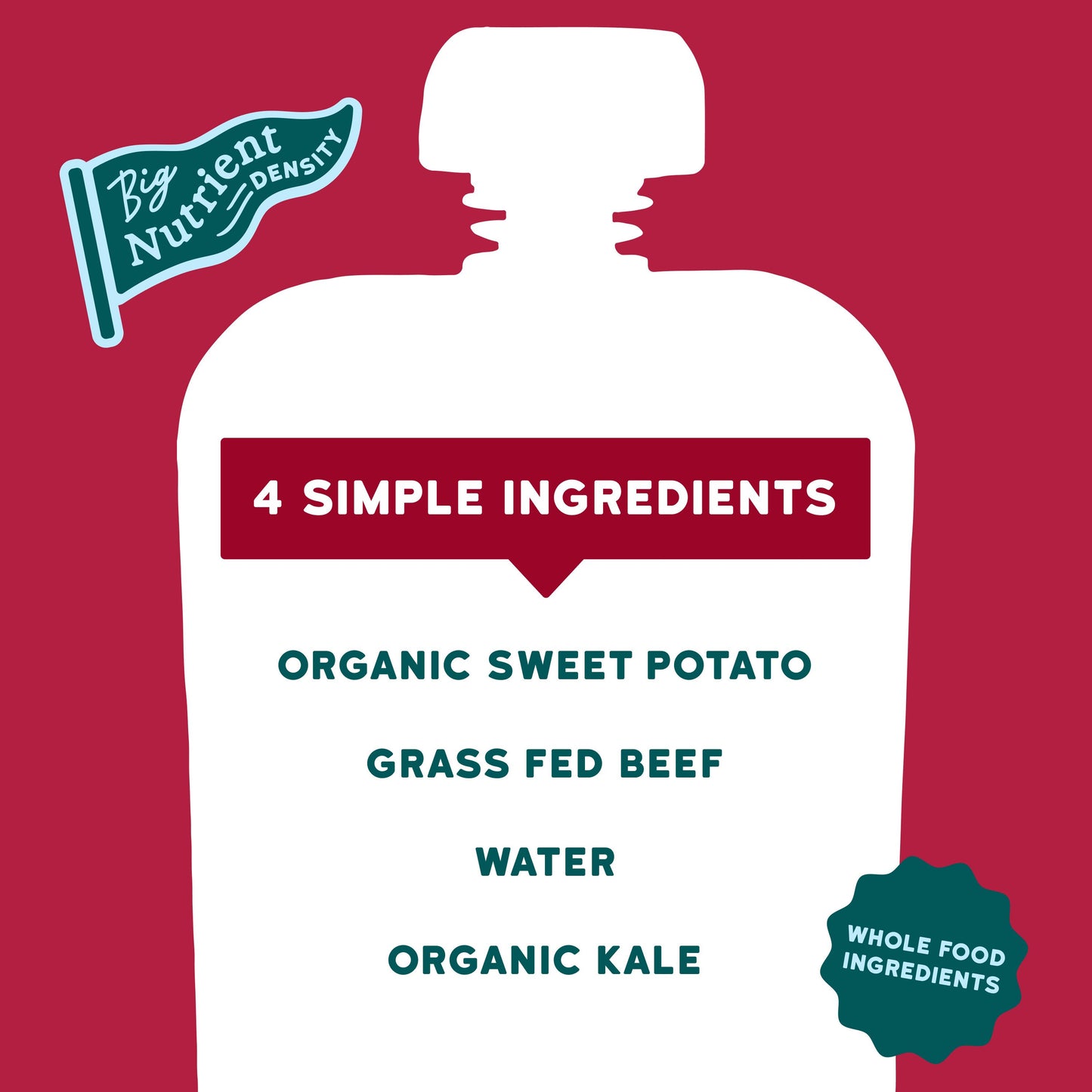 Serenity Kids Organic Pouch - Grass Fed Beef Kale & Sweet Potato