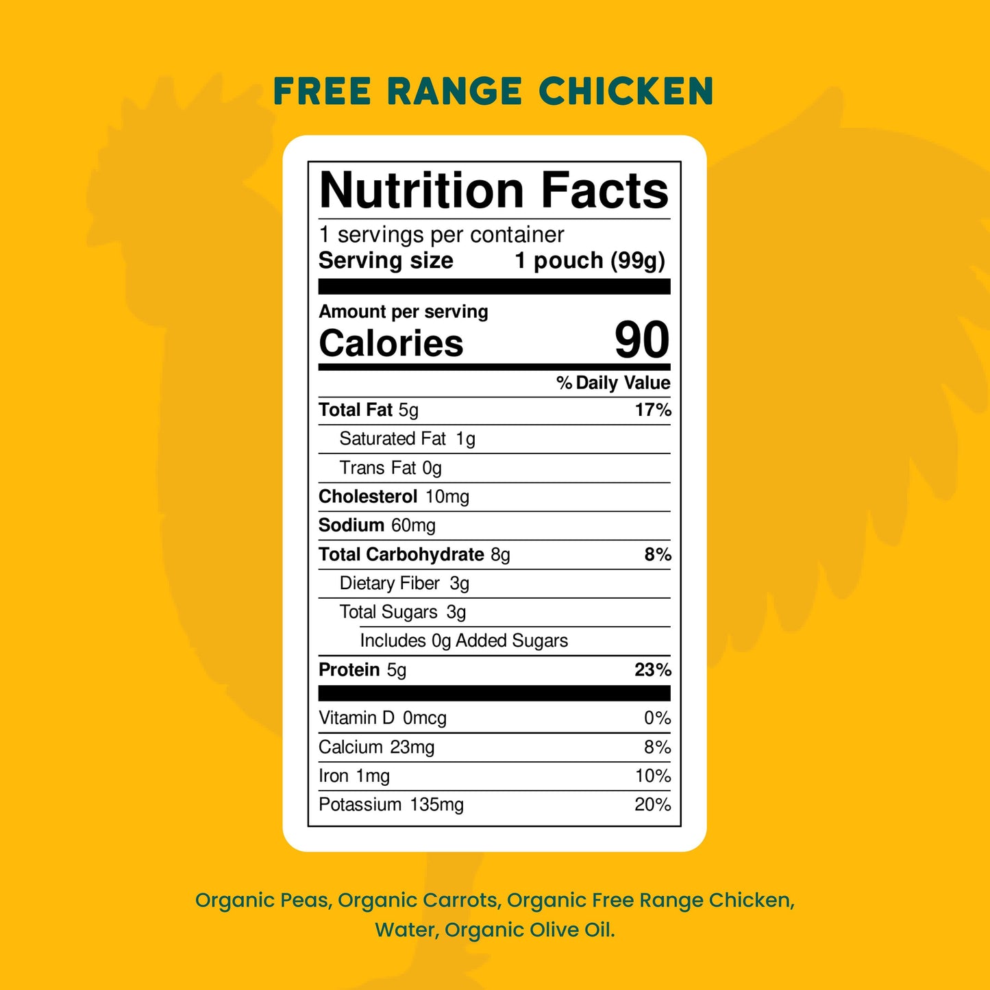 Serenity Kids Organic Pouch - Free Range Chicken Peas & Carrots