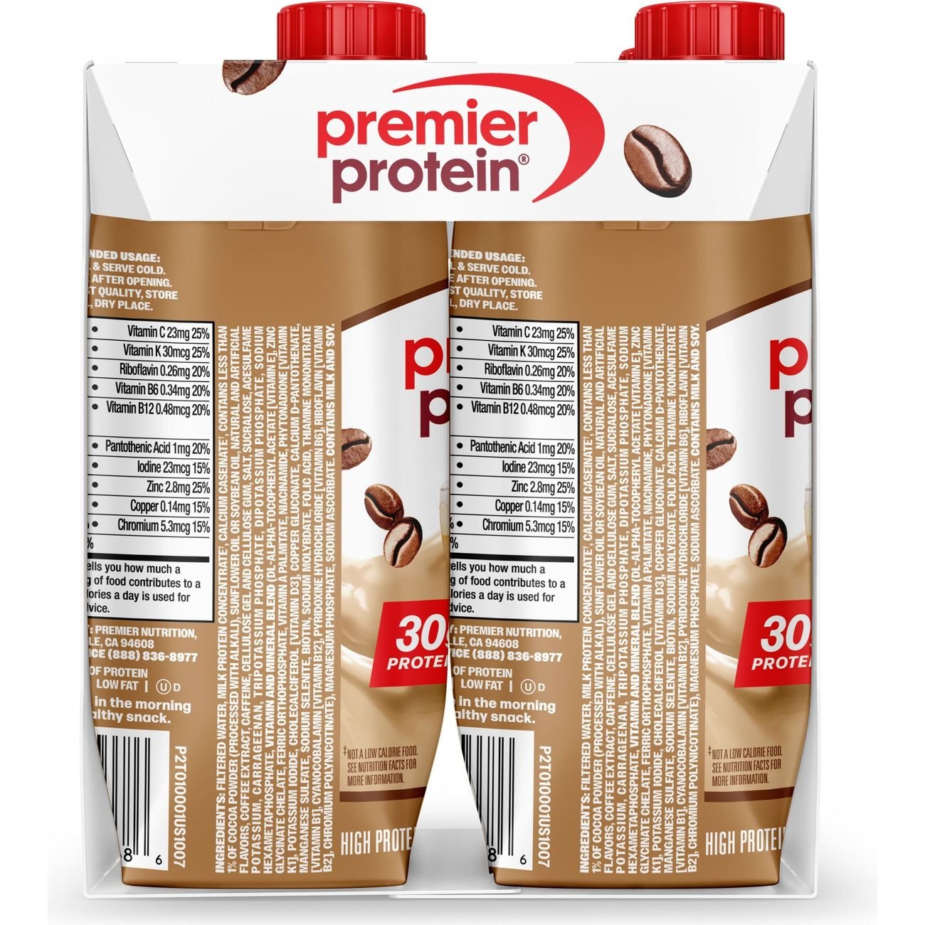 Premier Protein 30g Protein Shakes 4 pk Cartons - Café Latte