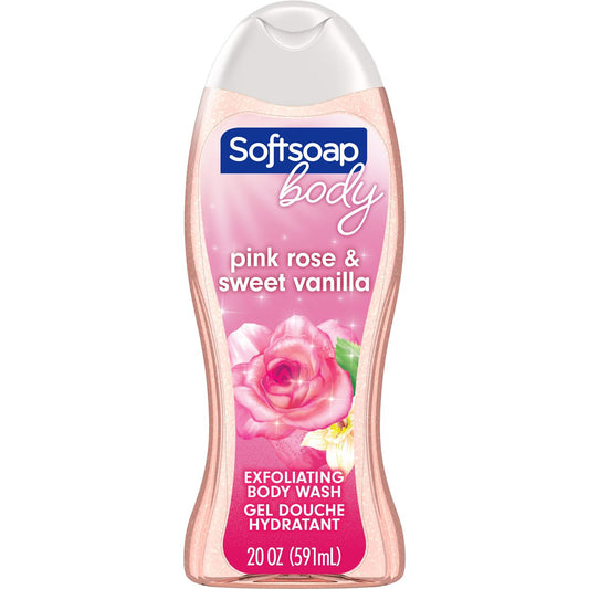 Softsoap Exfoliating Body Wash - Pink Rose & Sweet Vanilla