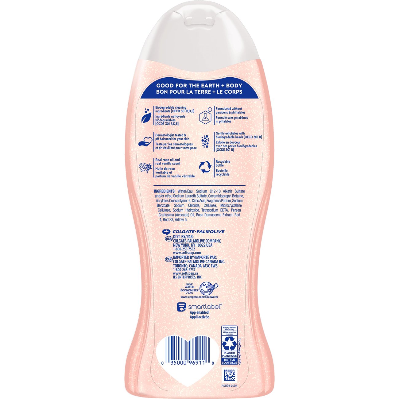 Softsoap Exfoliating Body Wash - Pink Rose & Sweet Vanilla