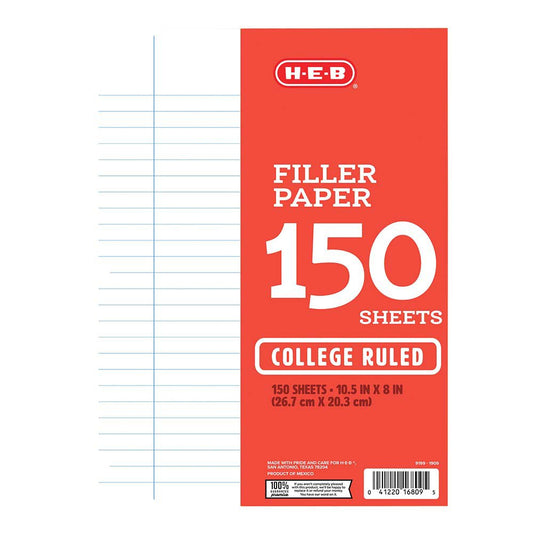 H-E-B College Ruled Filler Paper