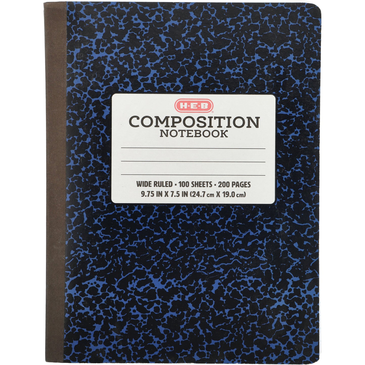 H-E-B Wide Ruled Composition Notebook - Blue Marble
