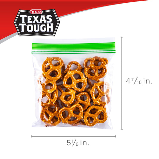 H-E-B Texas Tough Double Zipper Square Snack Bags