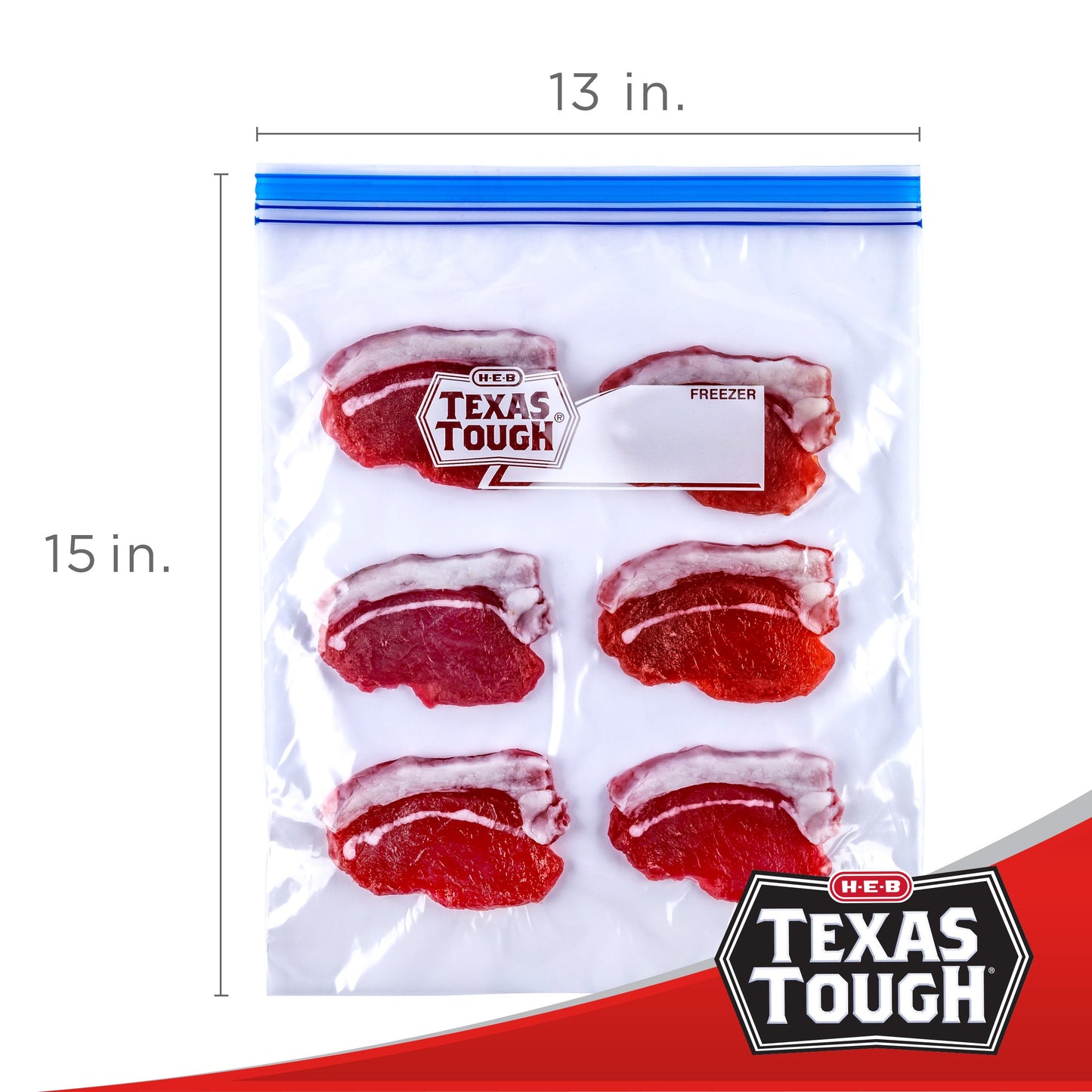 H-E-B Texas Tough Double Zipper 2-Gallon Freezer Bags